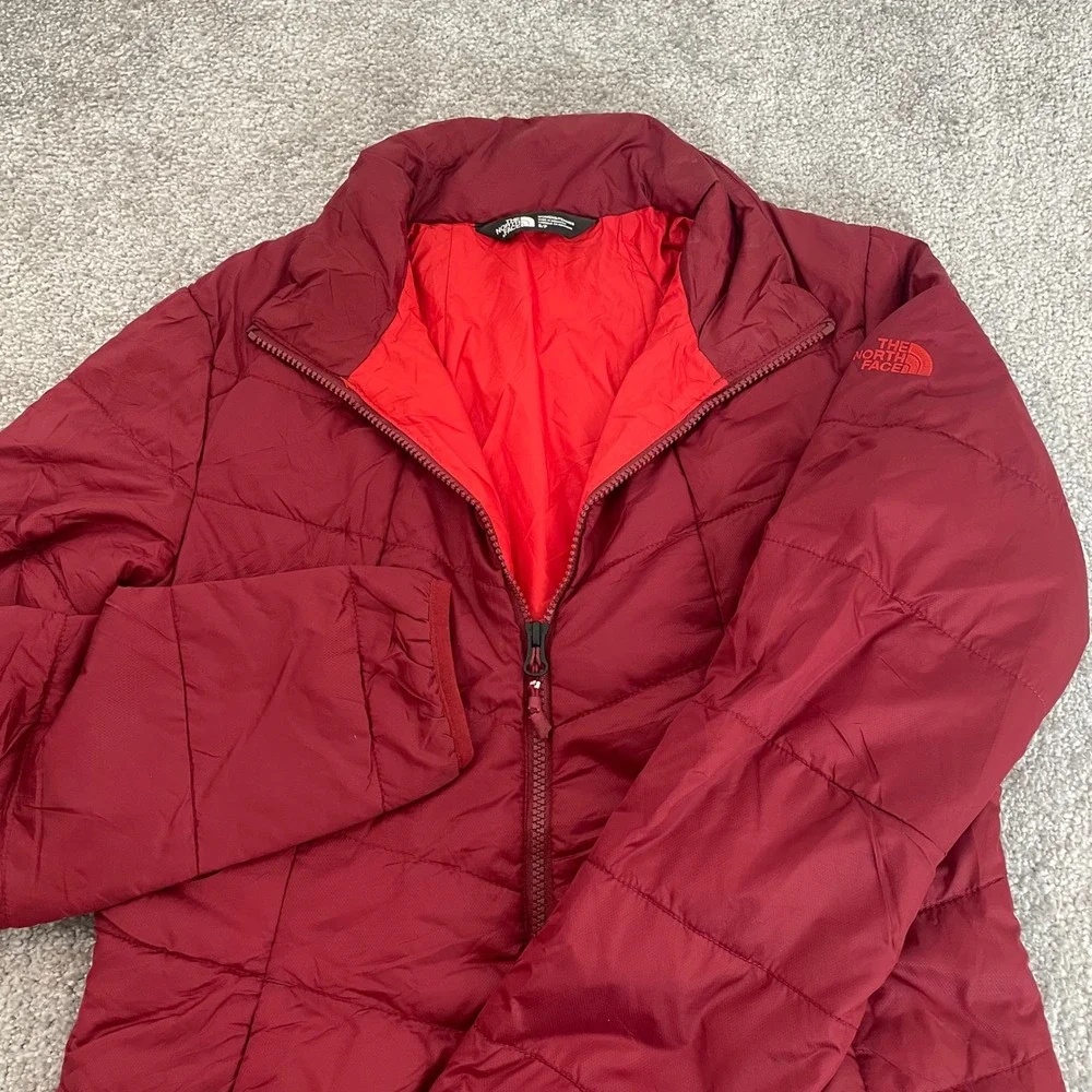 North Face Womens Small Burgundy Insulated Quilted Puffer Jacket NF0A2TIZ winter